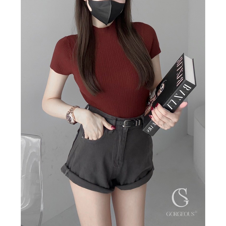 G5914 現貨「必須擁有2穿瘦瘦短褲(贈皮帶)」