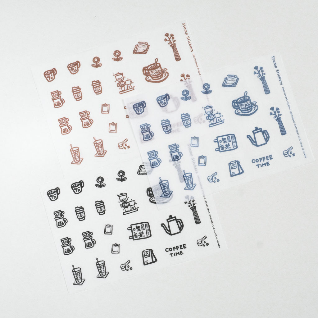 膠版印章的和紙貼紙 01|一分之一工作室 TAIWAN