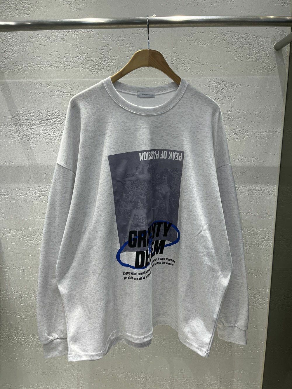 OverSize英文字圖案長袖衫 10.GVTY-0187T