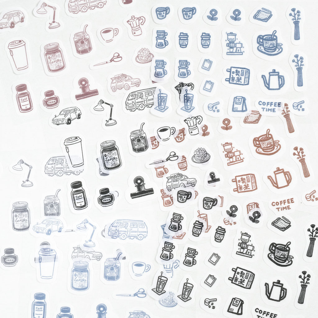 膠版印章的和紙貼紙 02|一分之一工作室 TAIWAN