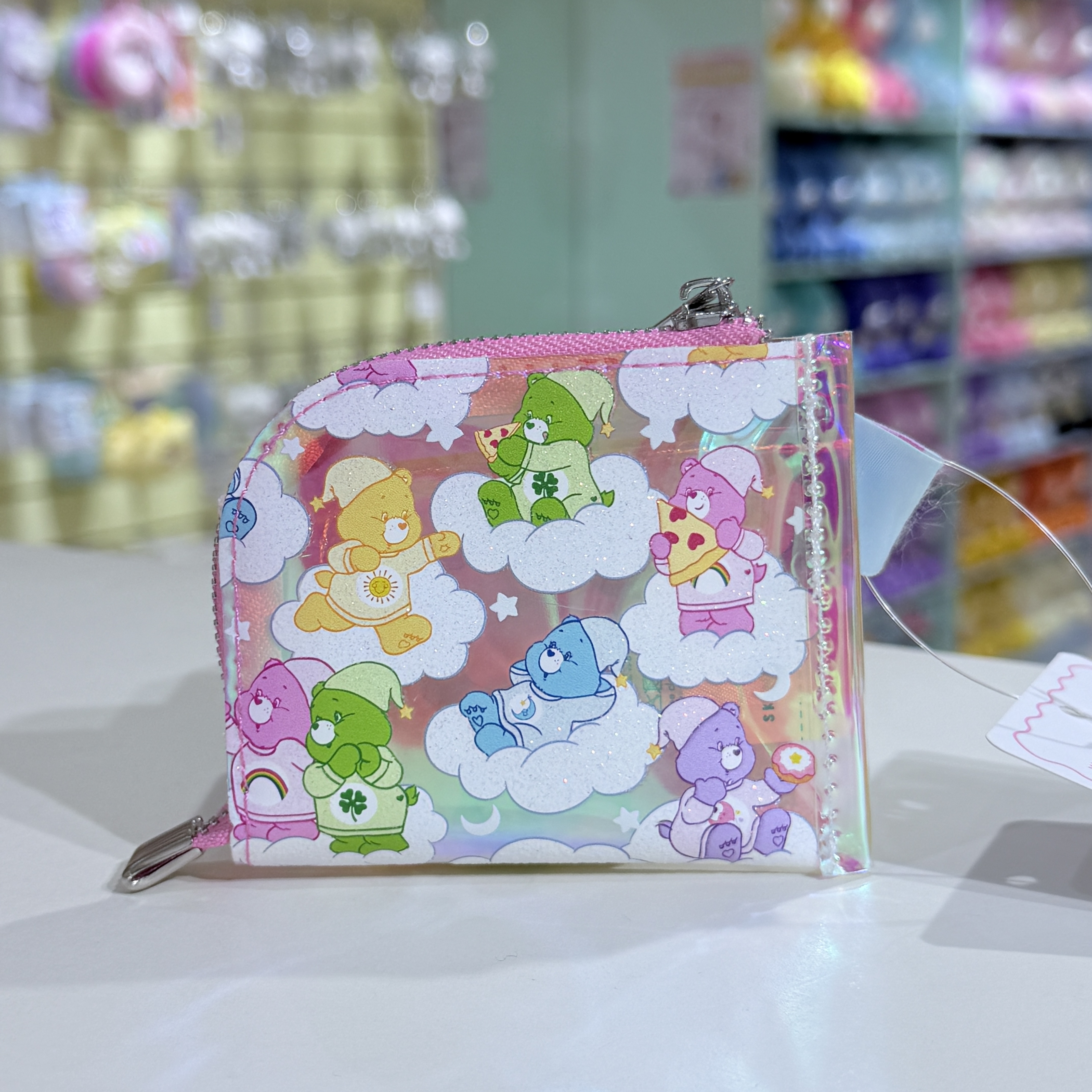 日本 CARE BEARS 彩虹熊 愛心小熊 睡衣熊 迷你 防水 零錢包 收納袋 /預購