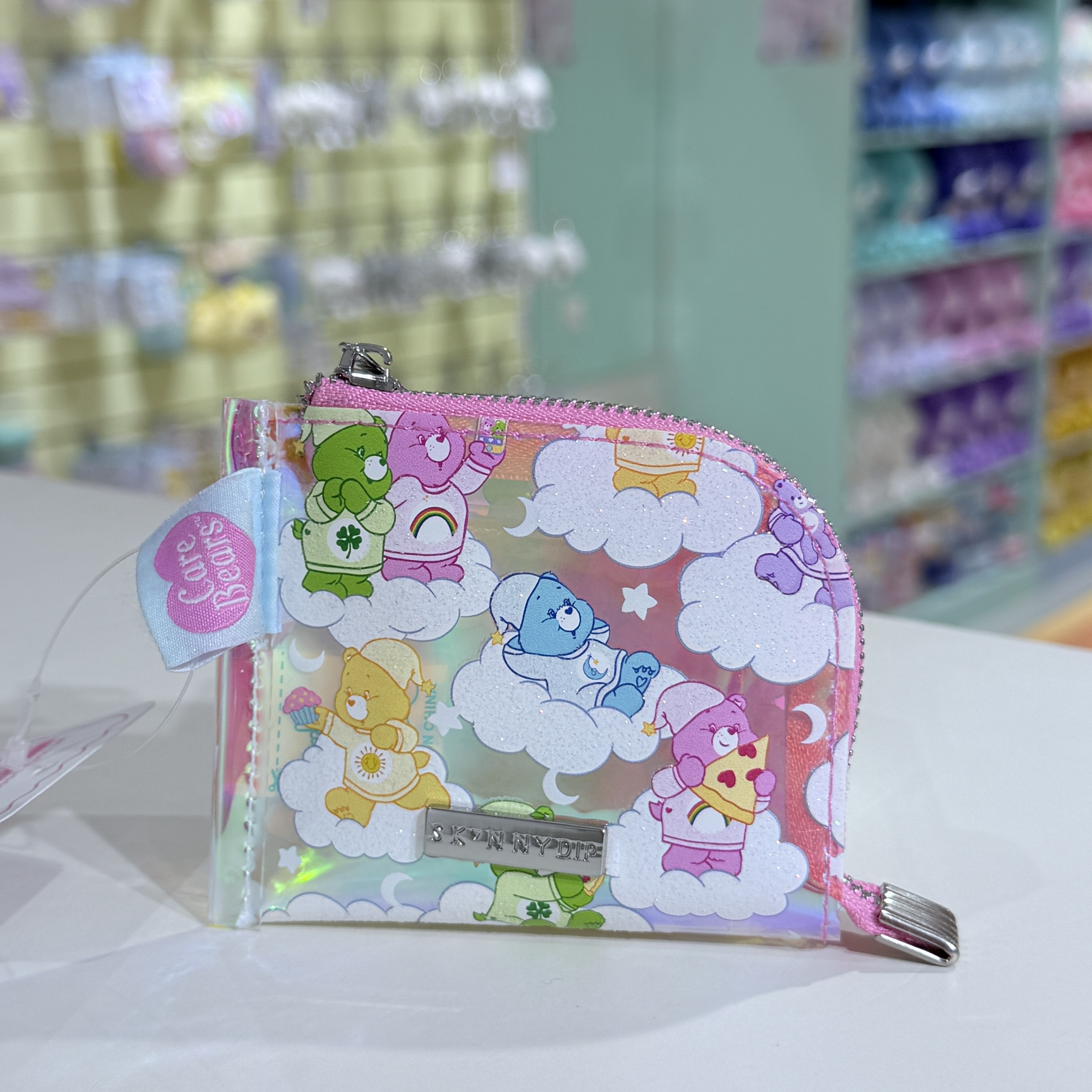 日本 CARE BEARS 彩虹熊 愛心小熊 睡衣熊 迷你 防水 零錢包 收納袋 /預購