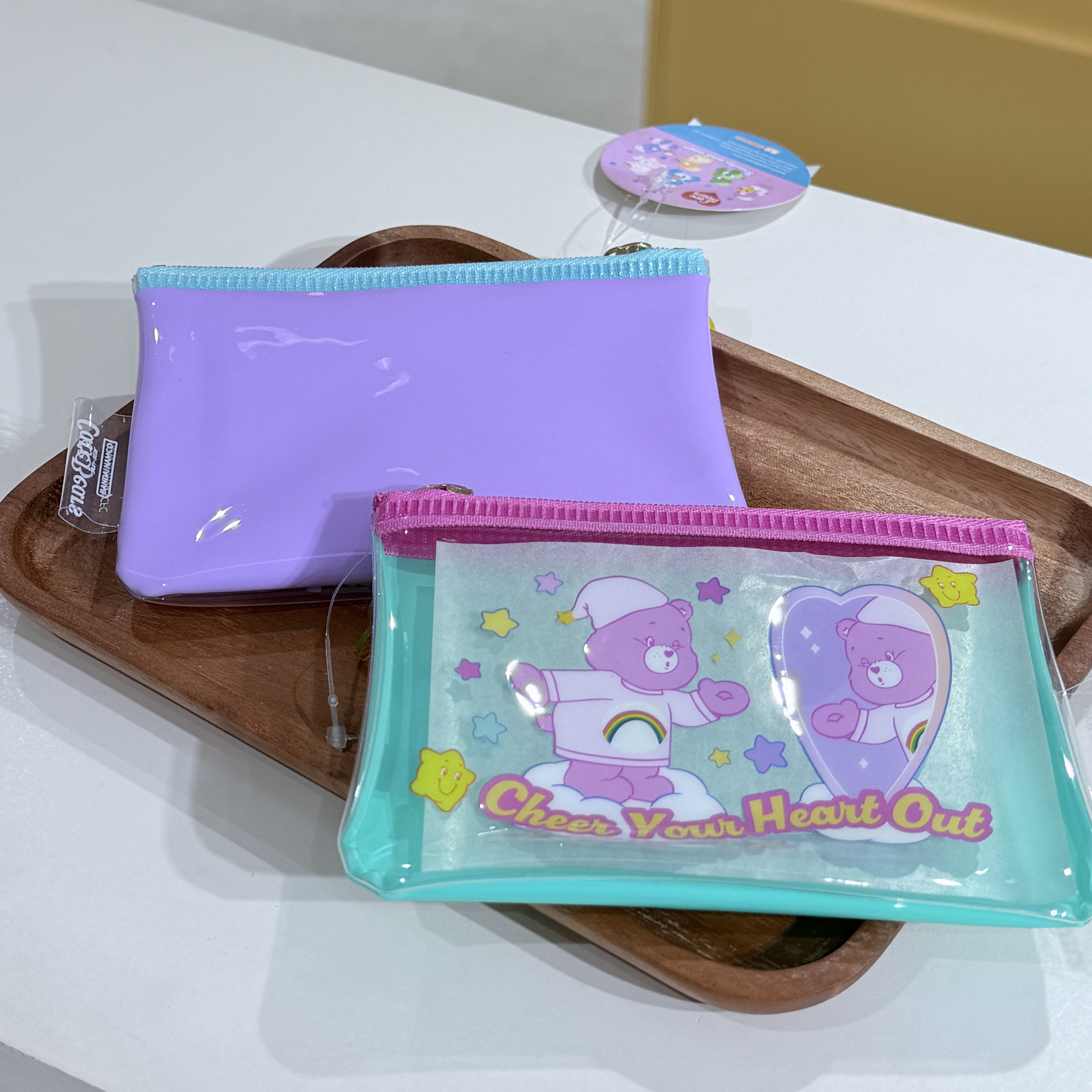 日本 CARE BEARS 彩虹熊 愛心小熊 迷你 拉鍊 收納包 防水  /預購