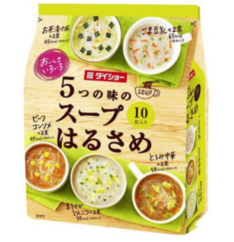 低卡飽腹速食高湯粉絲5種口味（茶泡飯風味/芝麻豆乳/牛肉濃湯/濃郁豚骨/中華風味） 內含10小包