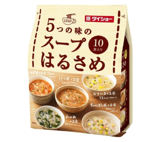 低卡飽腹速食高湯粉絲5種口味（雞蛋湯/韓式鍋湯/擔擔味/裙帶菜/雜燴）內含10小包