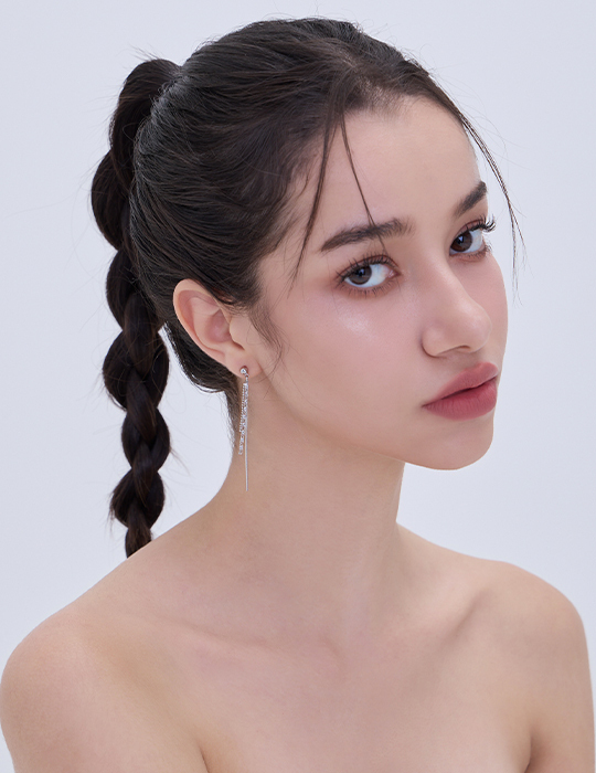 仙女百搭流蘇。夾式耳環(銀)