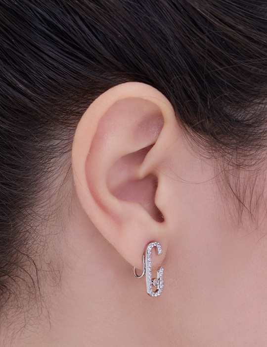 簡約造型。夾式耳環(銀)