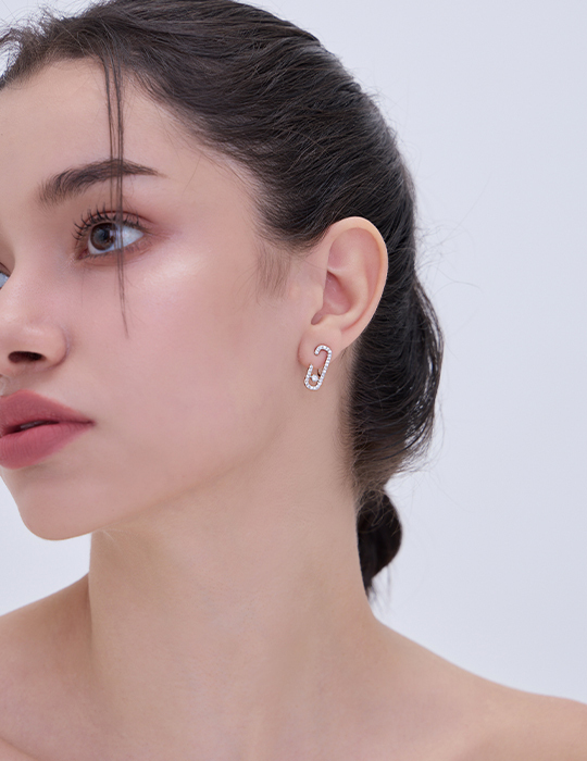 簡約造型。夾式耳環(銀)