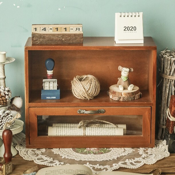 《5664》復古桌面木質收納櫃