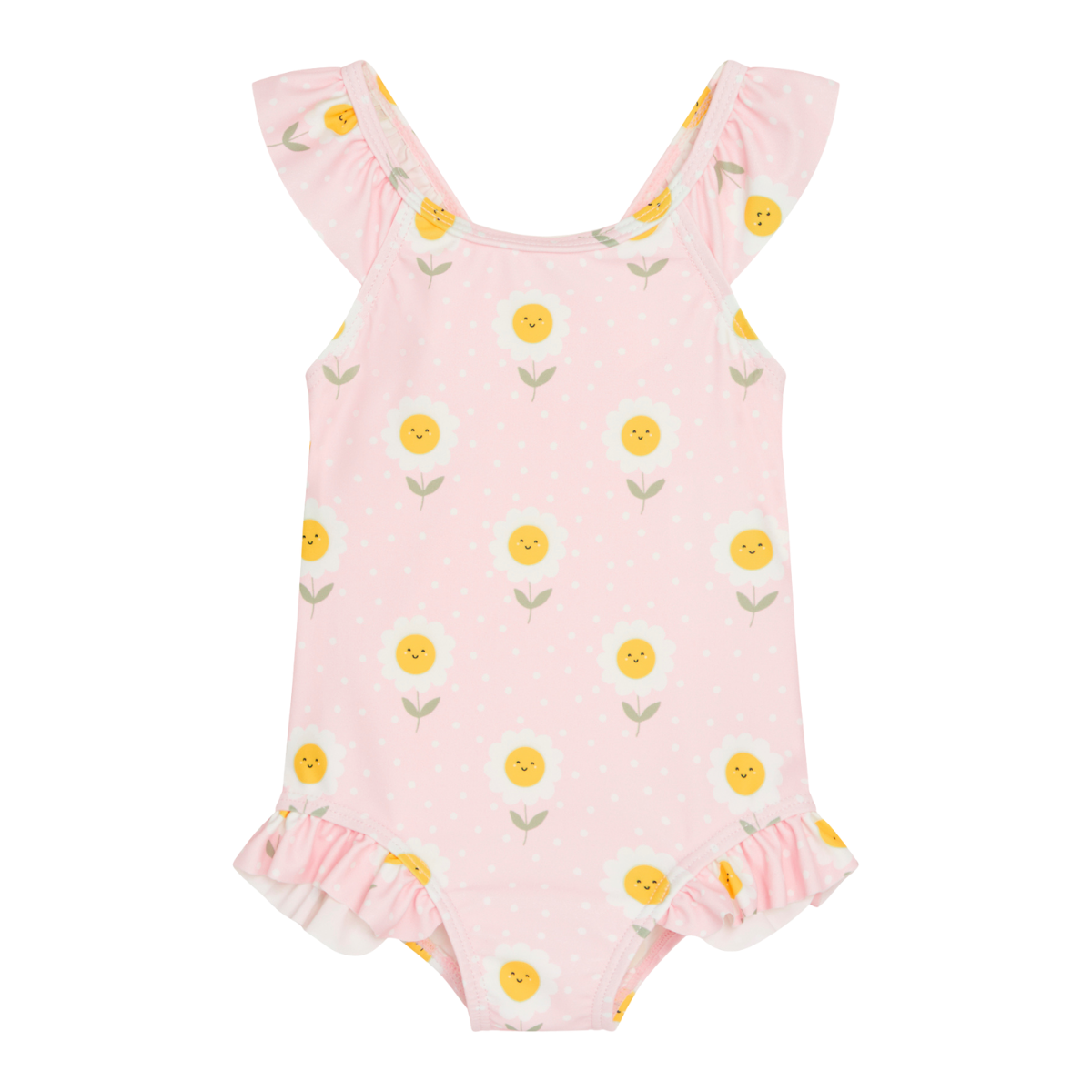 〖 Hust & Claire 〗粉色微笑小花一件式泳衣