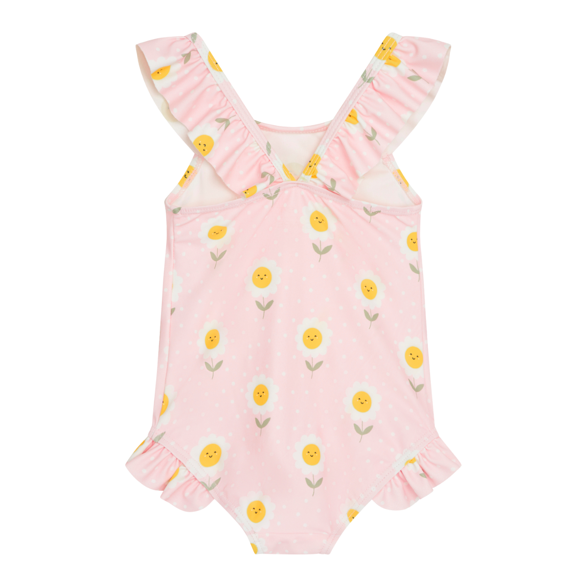 〖 Hust & Claire 〗粉色微笑小花一件式泳衣