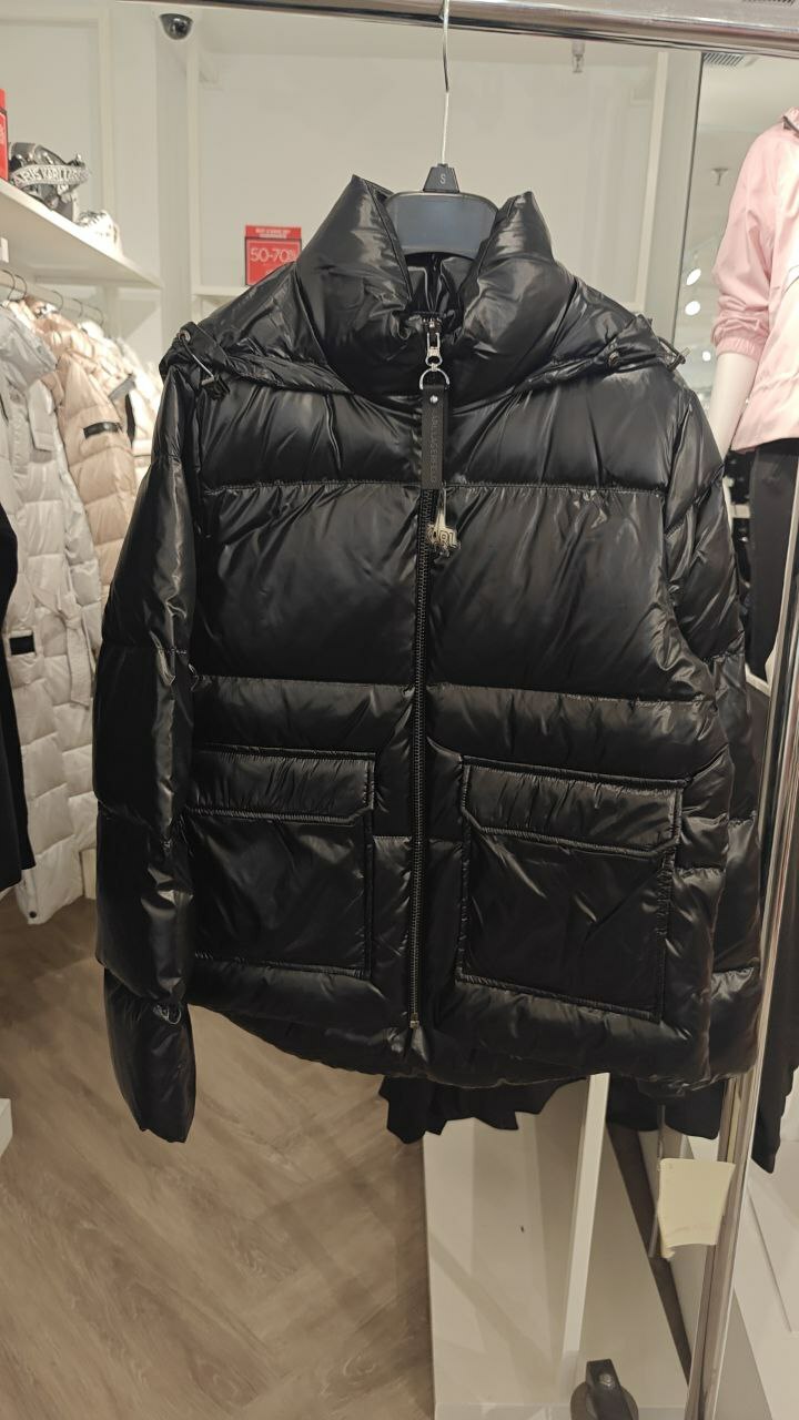 [U] KARL LAGERFELD WOMEN'S FULL LENGTH PUFFER JACKET,BLACK, LWOMD657-BLK (UKL269)