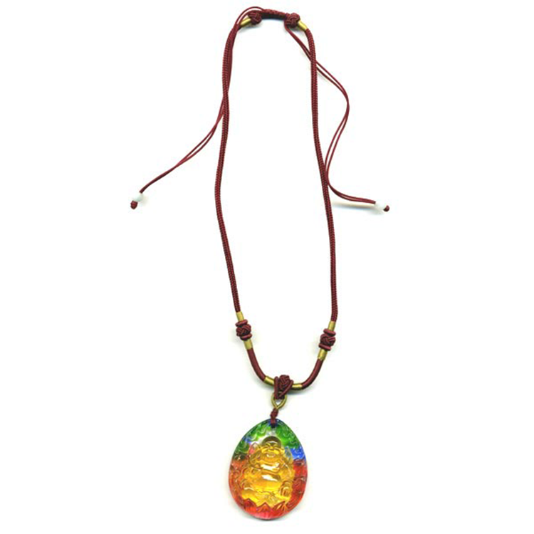 鹿港窯水晶琉璃｜歡喜彌勒佛項鍊 笑口常開招財納福吉祥如意