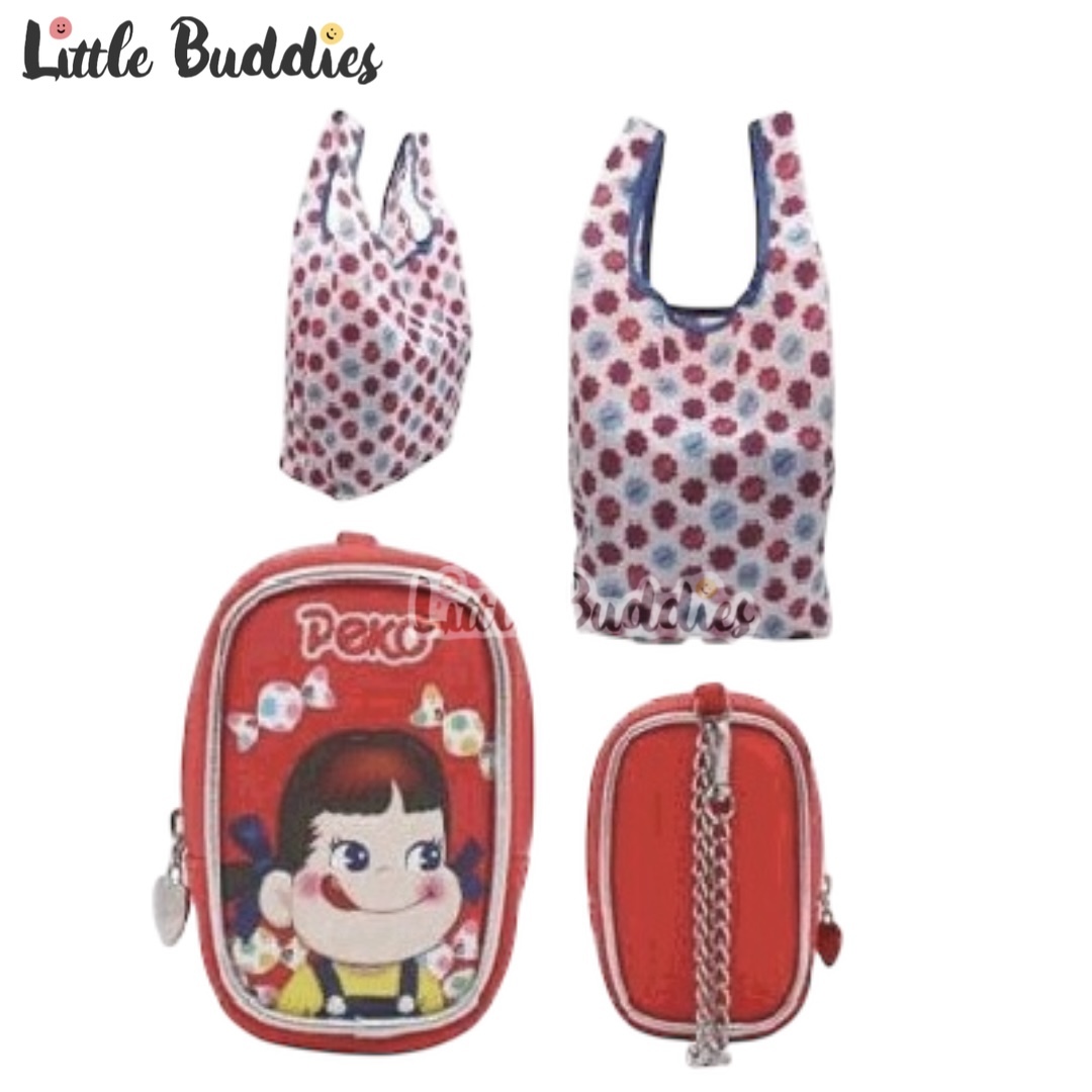 Peko 牛奶妹 環保袋連拉鏈收納袋