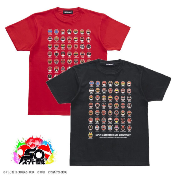 242410 Pbandai 預訂 2026/1月 スーパー戦隊50周年記念　歴代レッド　Tシャツ