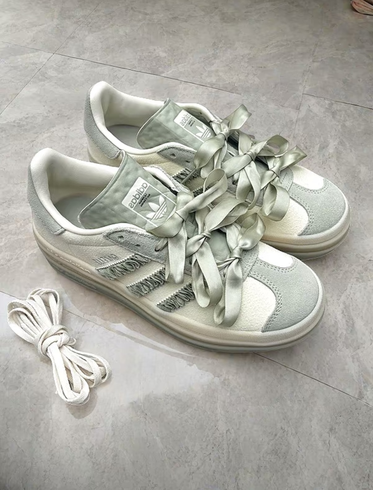 Adidas Originals Gazelle Bold 茉香奶綠 淺綠色 緞帶 蕾絲 漸層 厚底 JR8373/預購