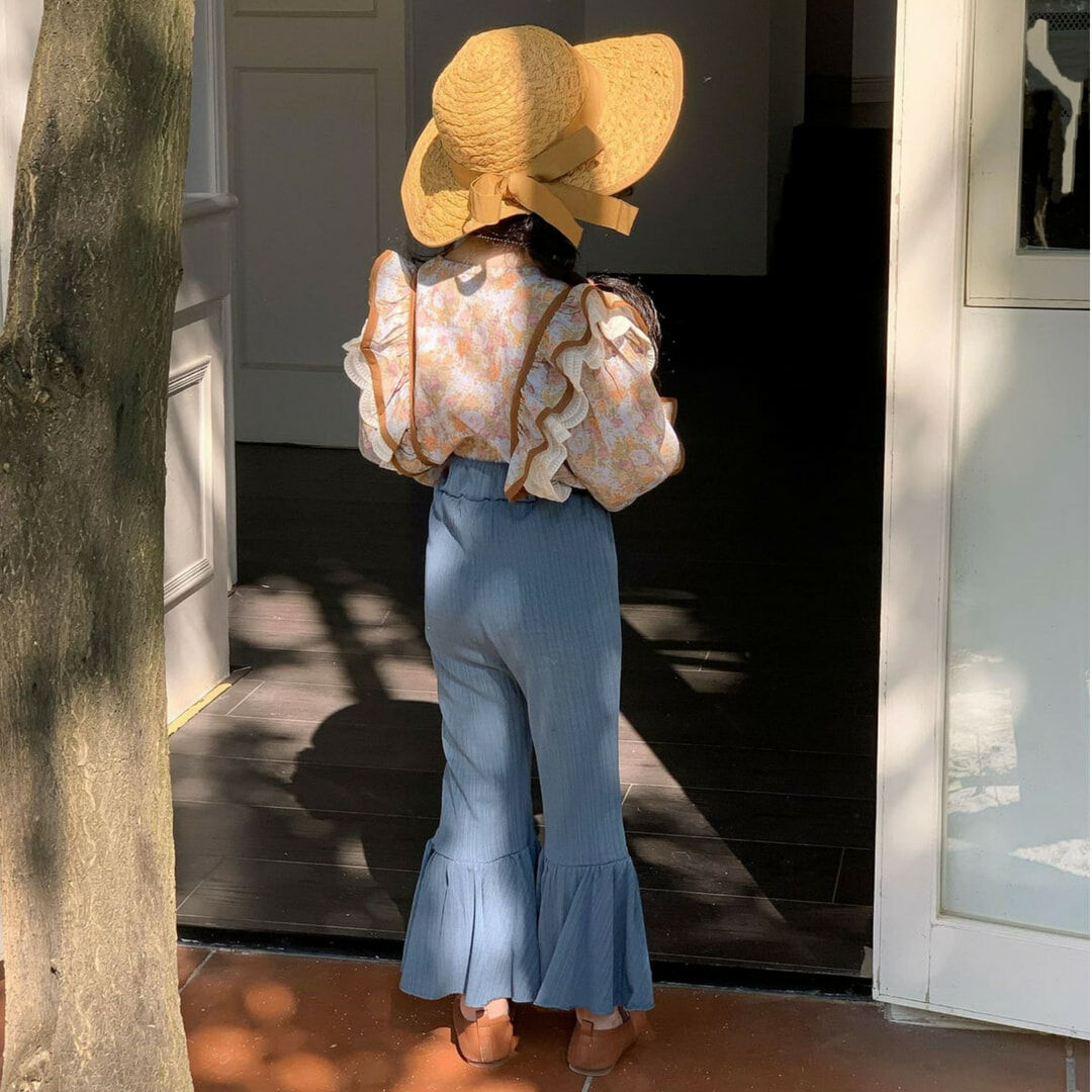 25 復古軟質大喇叭褲