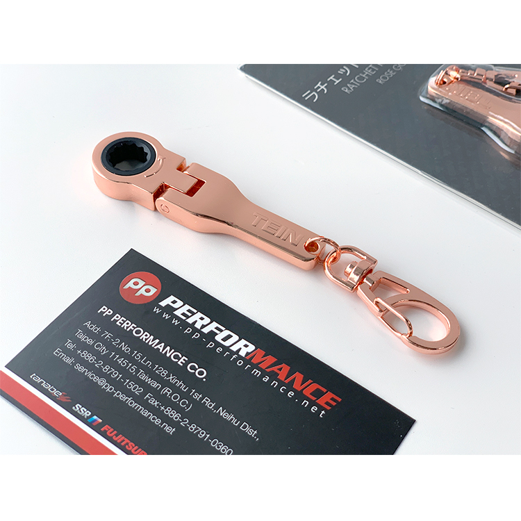 TEIN 10mm 螺絲棘輪鑰匙圈 玫瑰金