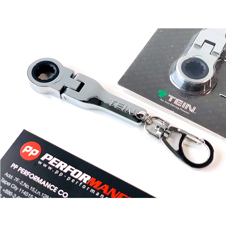 TEIN 10mm 螺絲棘輪鑰匙圈 銀