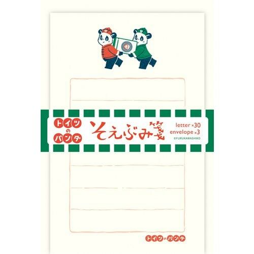 ob1toy限定 熊貓好吃飯店 和紙便箋信封組｜日本古川紙工