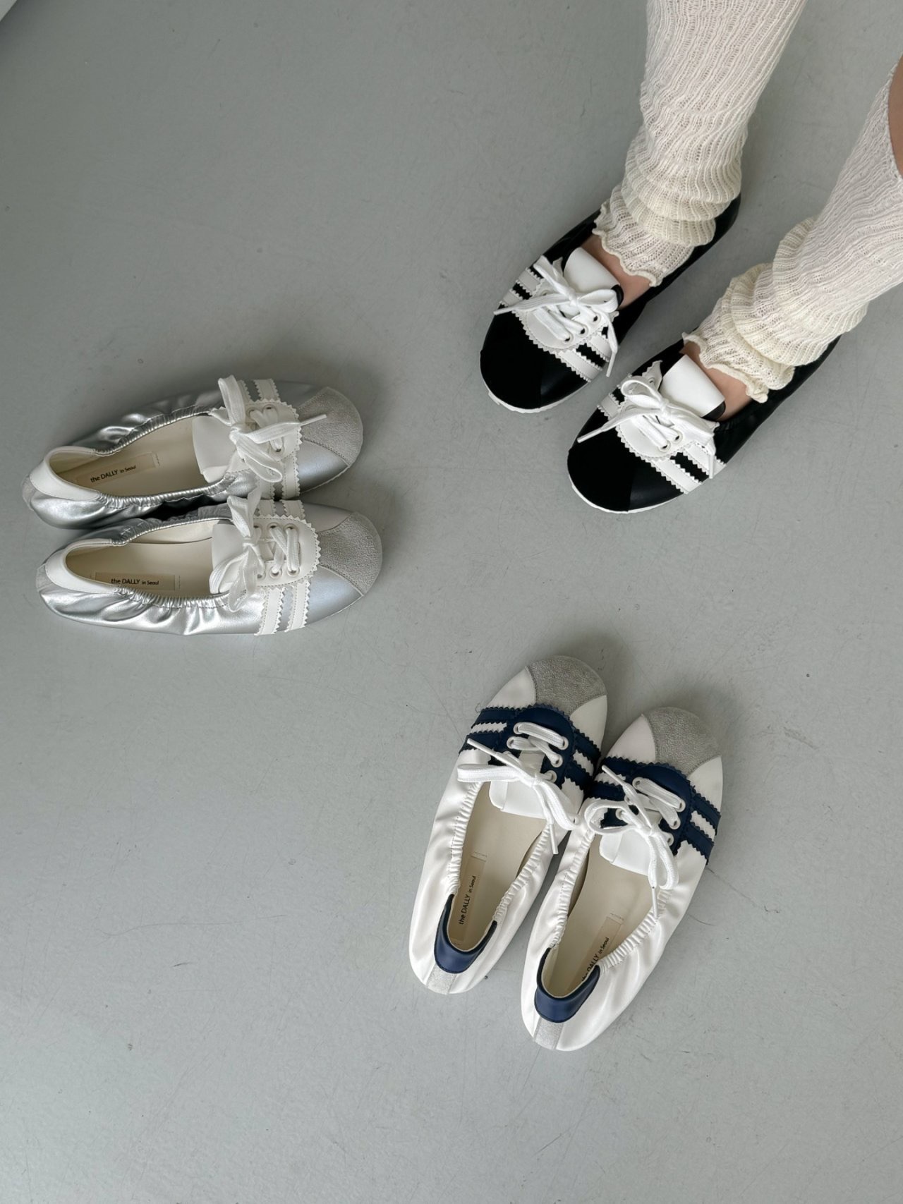 8371平底綁鞋帶鬆緊鞋