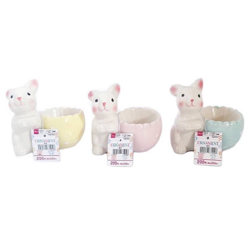 復活節陶瓷擺飾品/兔子與碗