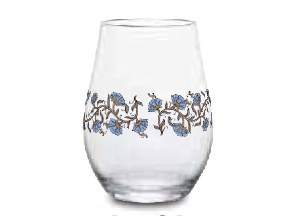 TP 民族花卉玻璃杯/銀 490ml