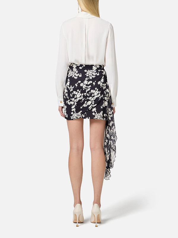 ‍‍Elisabetta Franchi 歐根紗LOGO刺繡襯衫