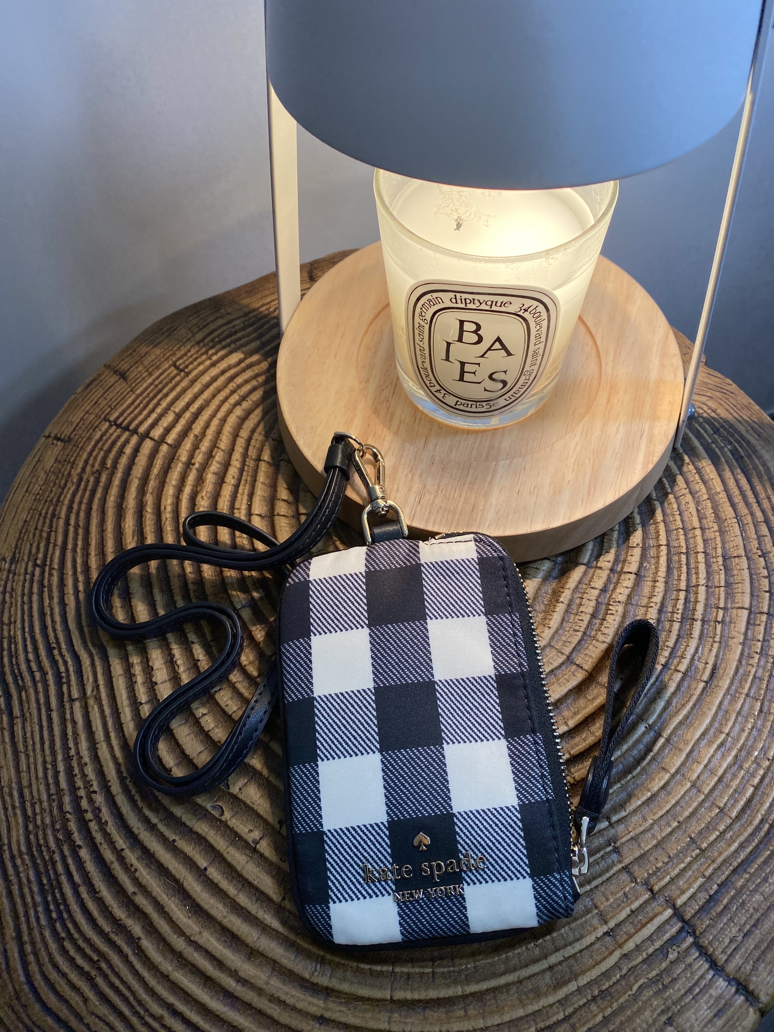 美國現貨 Kate Spade Gingham Zipper Pouch - Black