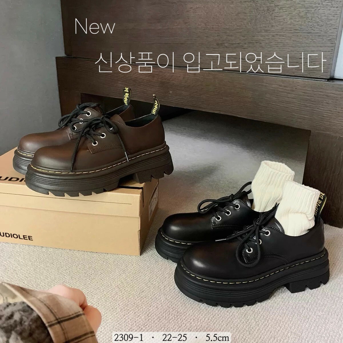 2309-1韓國真皮三孔低筒馬丁鞋