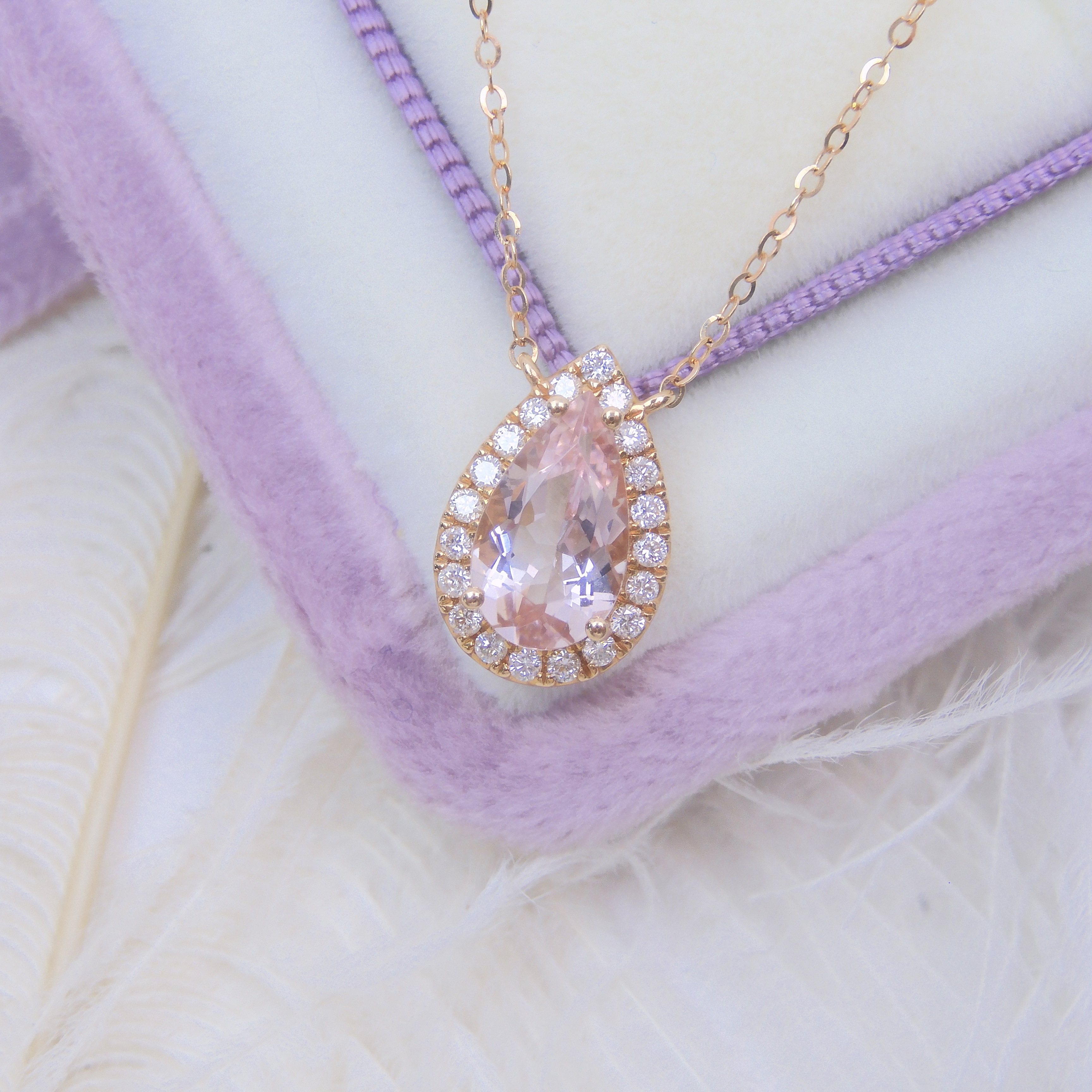 18K金 1.09ct 摩根石項鏈