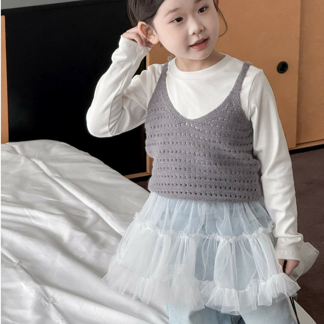 25 韓系外搭式簍空針織背心