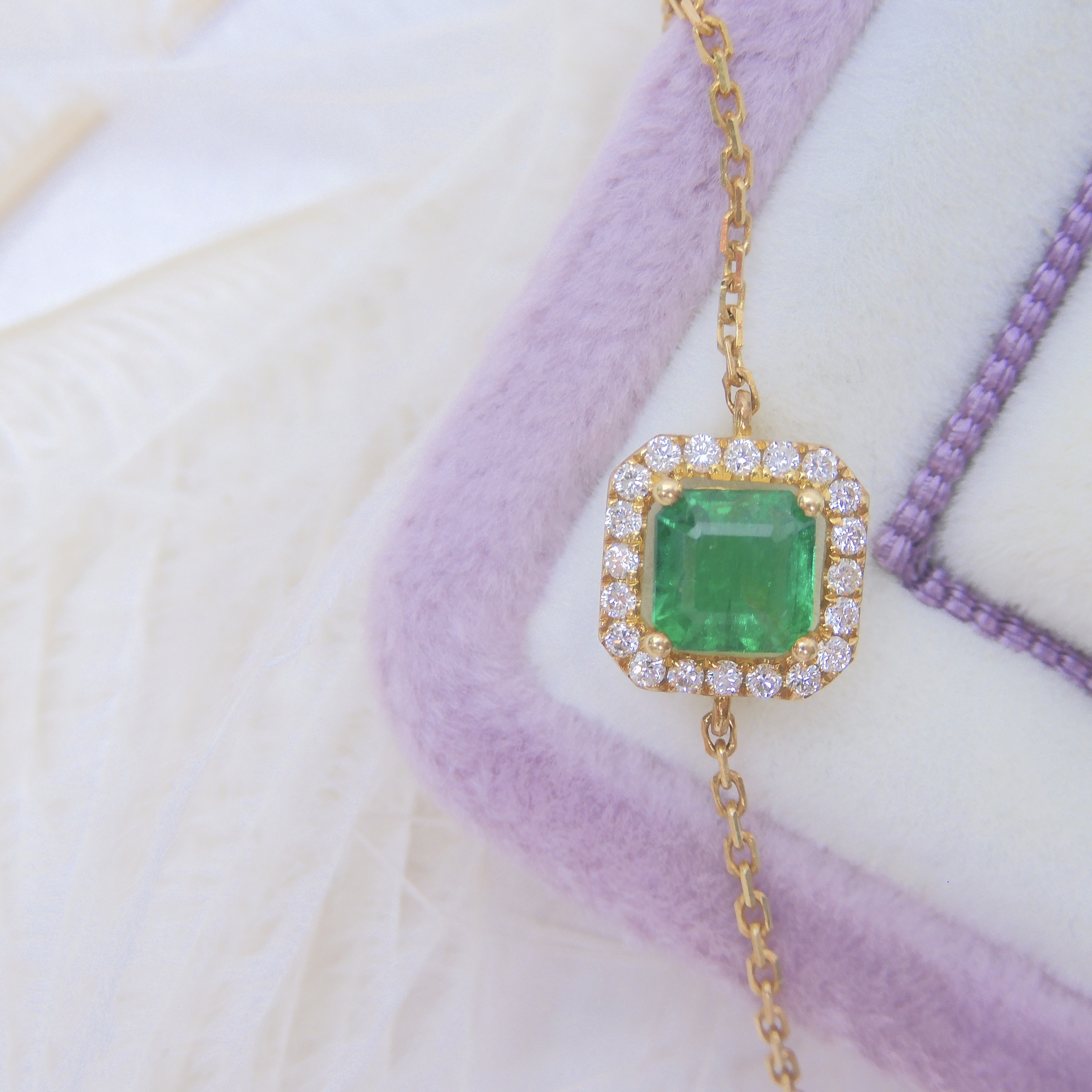 18K金 0.42ct 綠寶石手鏈