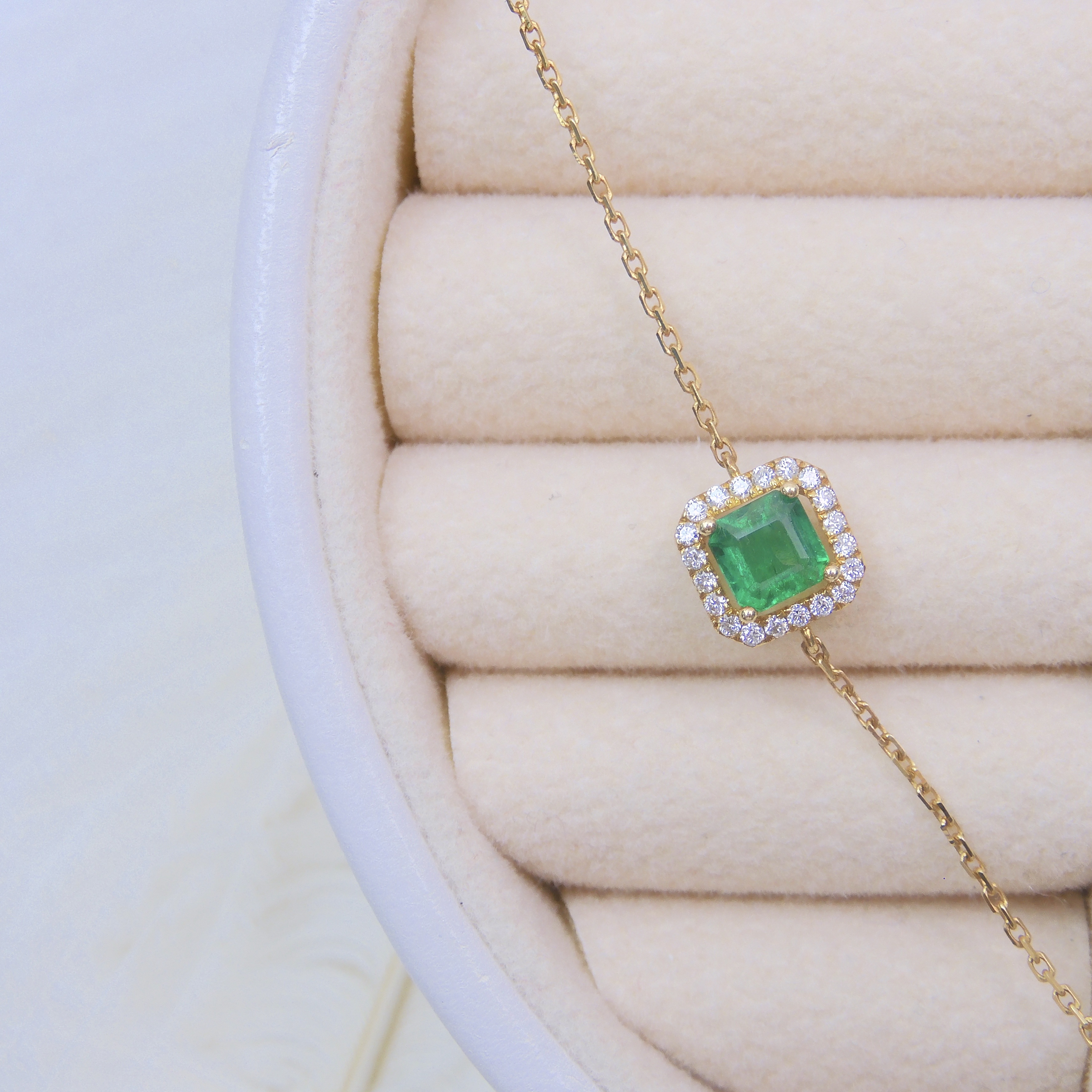 18K金 0.42ct 綠寶石手鏈