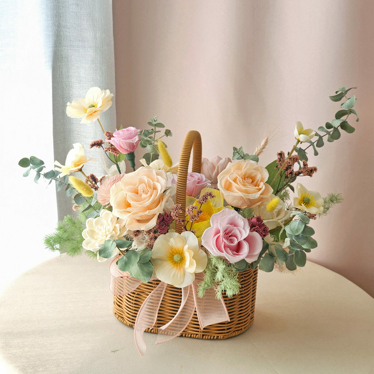 T03｜春日花園籐籃桌花