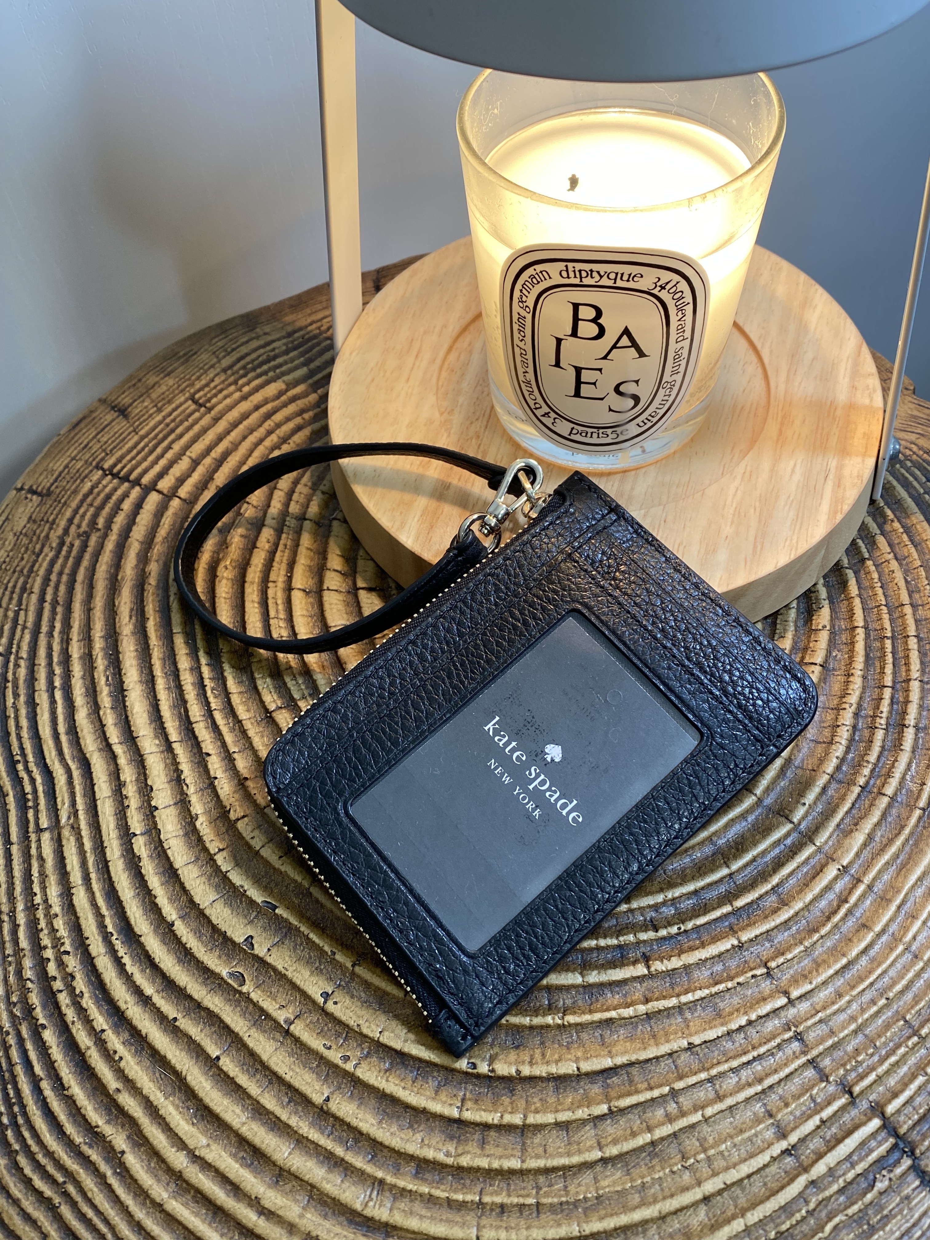 美國現貨 Kate Spade Pebbled Leather Cardholder - Black