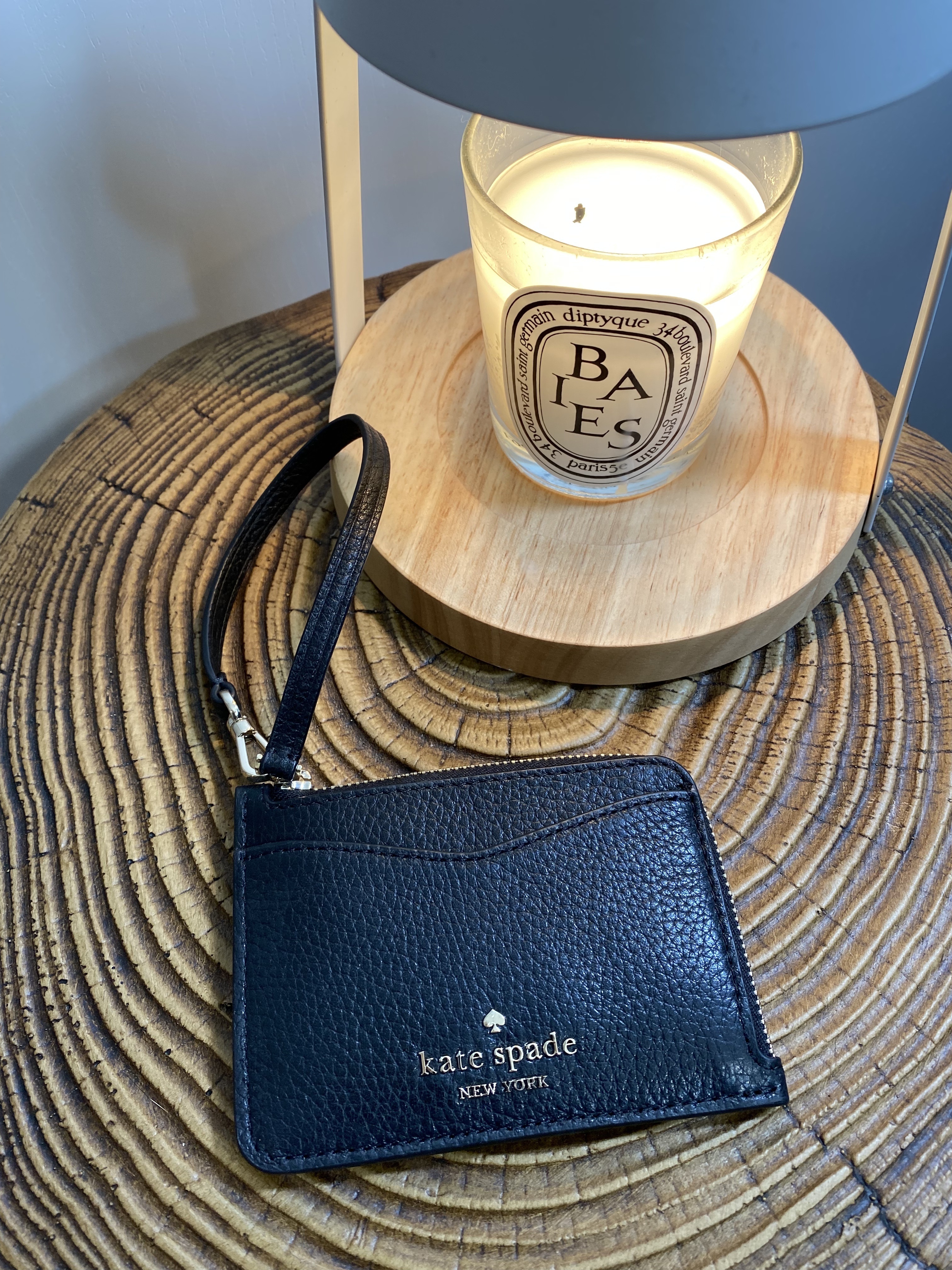 美國現貨 Kate Spade Pebbled Leather Cardholder - Black