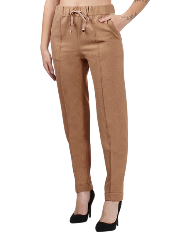 LIVIANA CONTI抽繩反折褲 (駝)