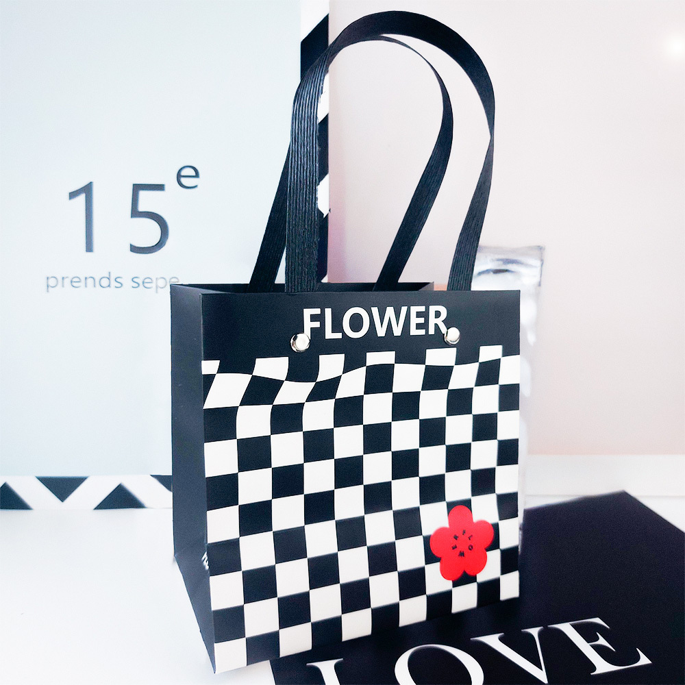 FLOWER黑白格禮袋