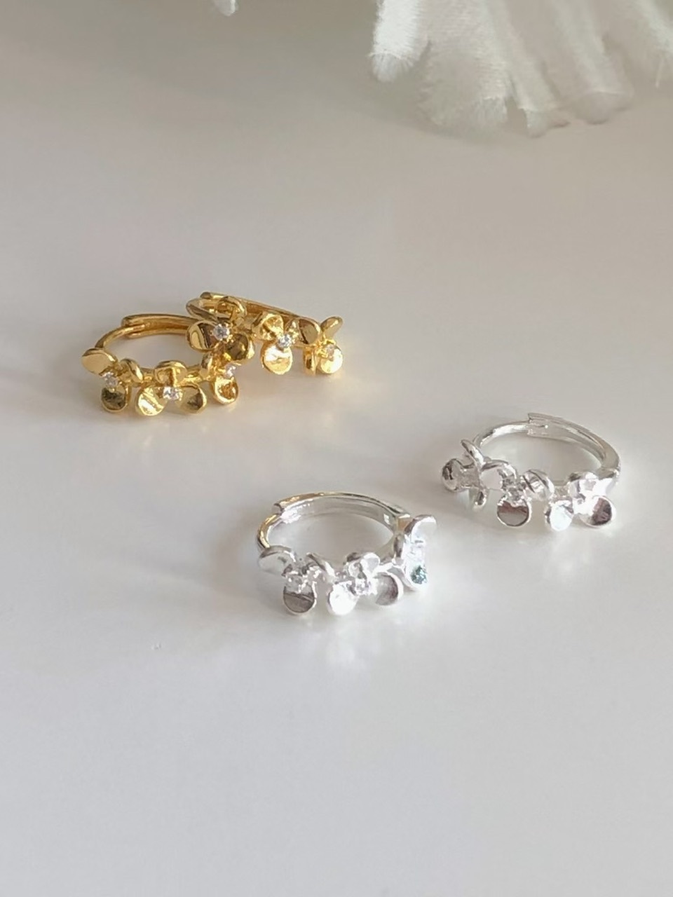 #228DN017 Fleur shining blossom earring ͙S925