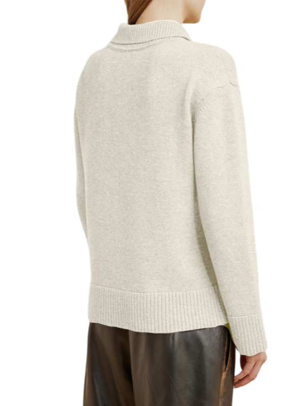 LIVIANA CONTI 半開襟針織上衣(米白)