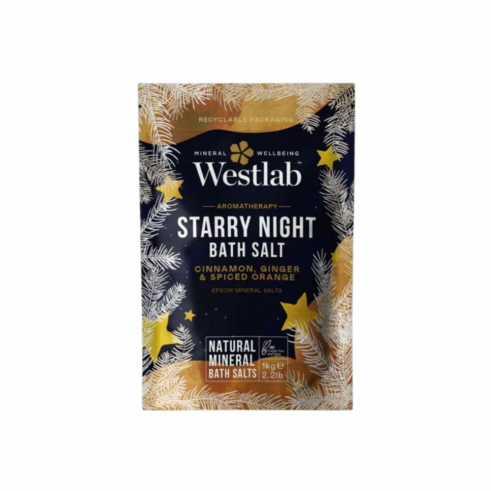 Westlab - 舒緩鎮靜 100% 純天然星夜浴鹽 (1kg)  [精油配方：五香橙、肉桂、肉荳蔻、生薑、丁香花 + 瀉鹽配方]  (80422)