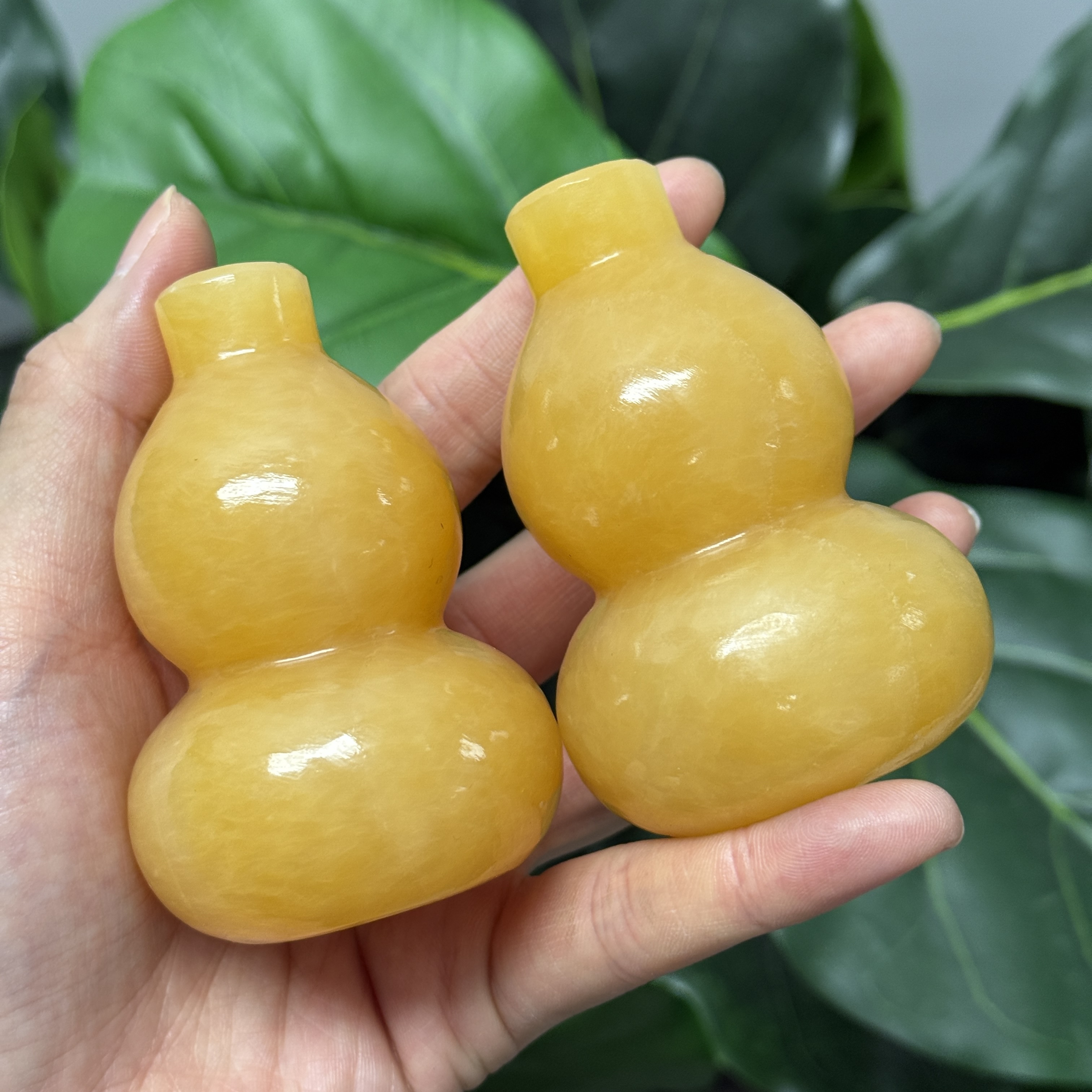 黃玉葫蘆1對 8cm WQ1607