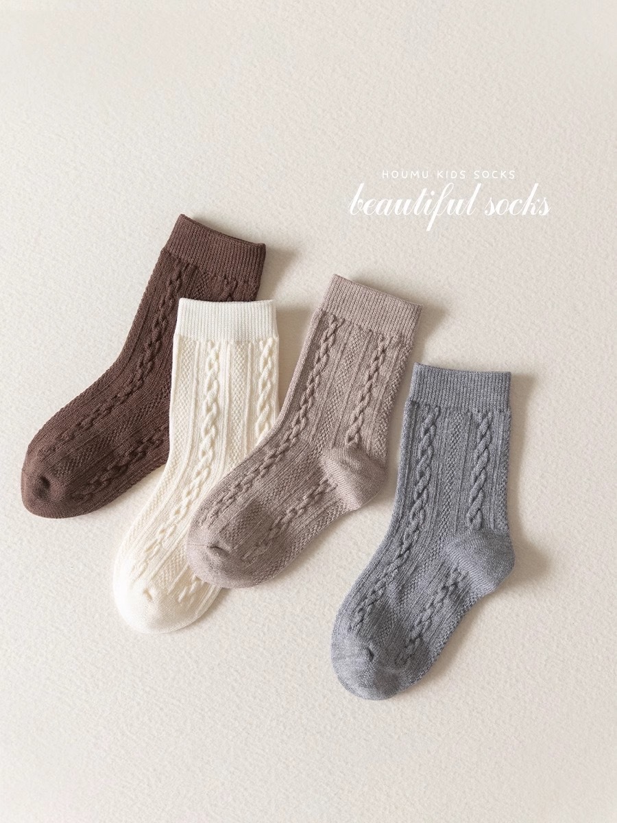 立體麻花純色襪