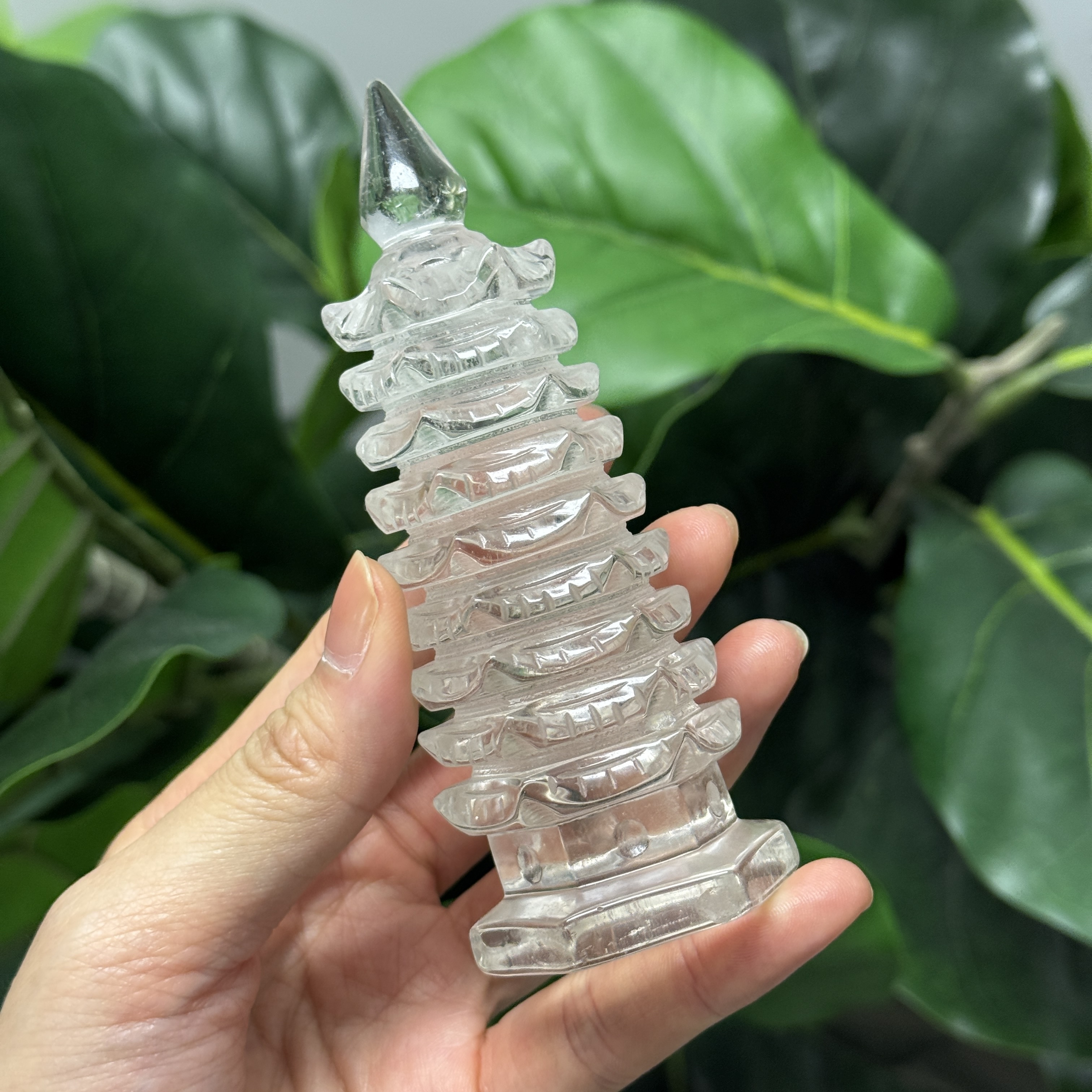 白水晶文昌塔 11.5cm WQ1616