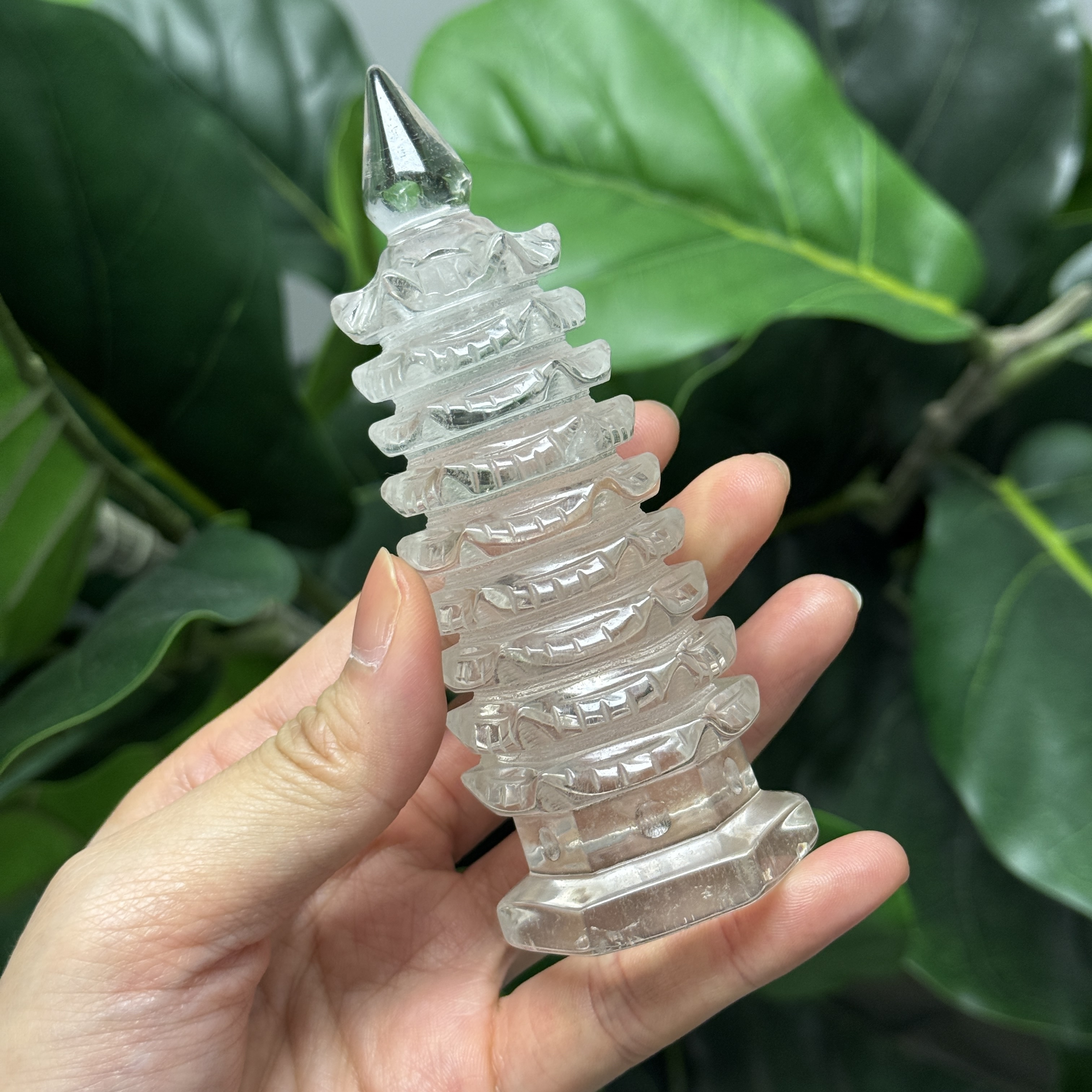 白水晶文昌塔11.5cm WQ1616