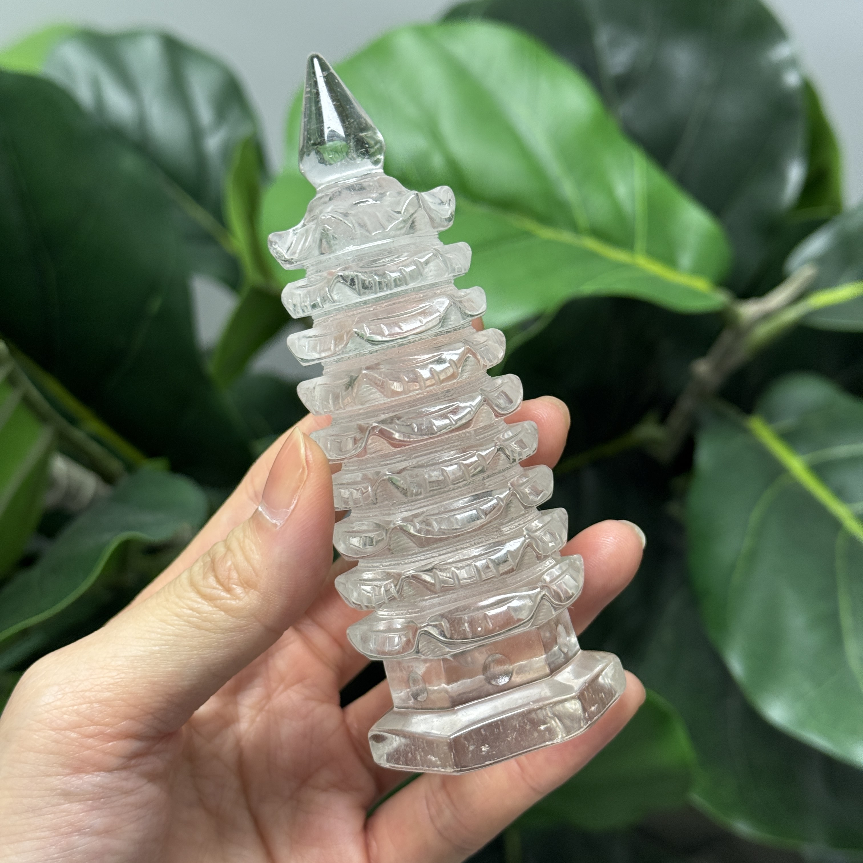 白水晶文昌塔 11.5cm WQ1616