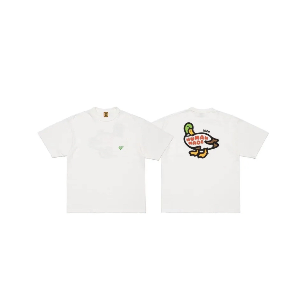 Human Made Pocket Tee 綠色愛心 鴨子 白色/ 黑色 HM26CS053