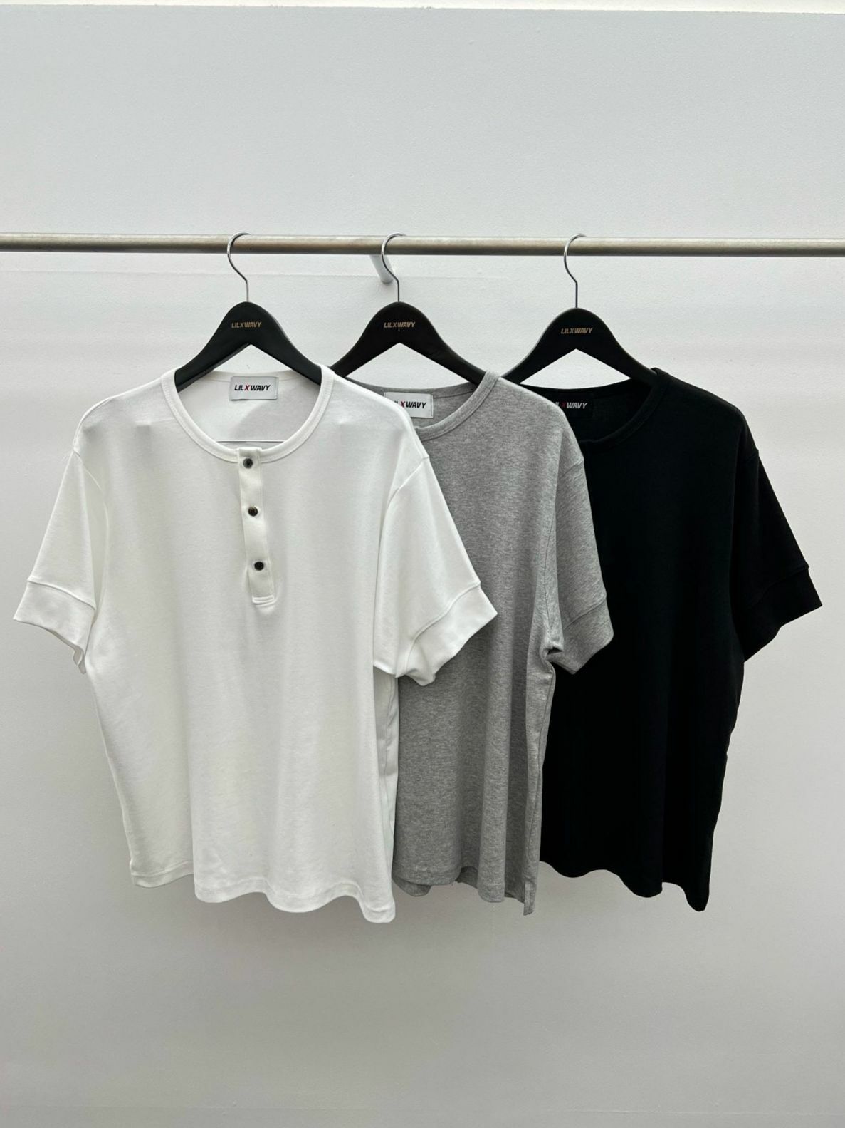 淨色圓領半開胸短袖Tee LIL-045T