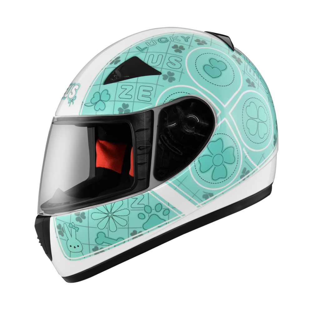 ZEUS ZS-2000C F62 白/綠 彩繪 全罩帽款 小帽體